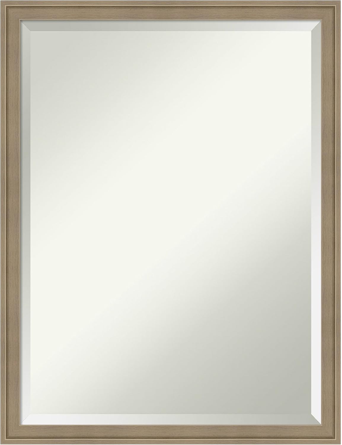 Amanti Art Brown Bathroom Mirror for Over Sink, 26x20 Florence Light Brown Rectangle Vanity Mirror, Medium Casual Frame, Hangs Horizonally and Vertically, Bathroom Wall Decor, Beveled Edge