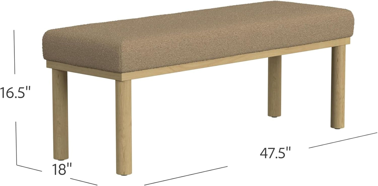 HomePop Oslo Decorative Bench - Brown Boucle