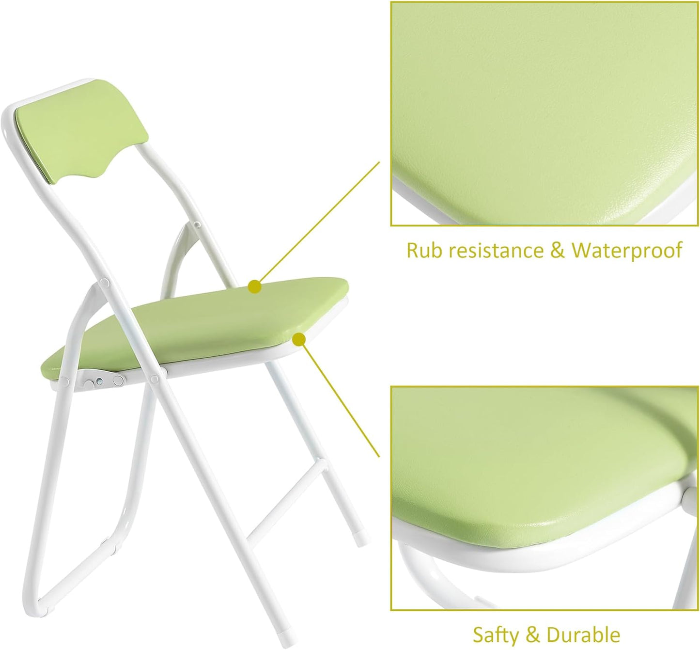 VECELO Kids Folding Activity Table and Chair Set, with Ultra Soft Padded Cushion, 5 Piece, Sage Green