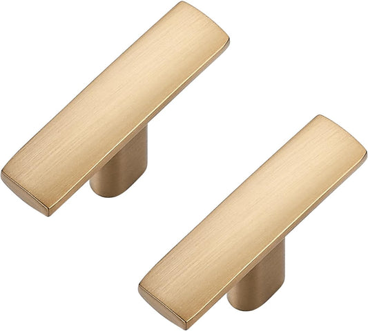 25 Pack Cabinet Handles Single Hole - Curved Cabinet Knobs Champagne Bronze Drawer Pulls for Kitchen Cupboard Solid Pulls for Dresser Drawer Arch Closet Hardware