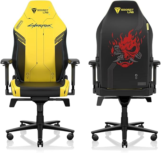 Secretlab Titan Evo Cyberpunk 2077 Gaming Chair - Reclining - Ergonomic & Comfortable Computer Chair with 4D Armrests - Magnetic Head Pillow & 4-Way Lumbar Support - Yellow/Black - Leatherette