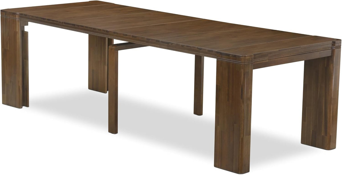 X12DA-008-32 - 13 Pieces Dining Room Set contains an Extendable Rectangle Kitchen Table and 12 Polyester Fabric Dining Chairs, 39x120 Inch, Antique Walnut