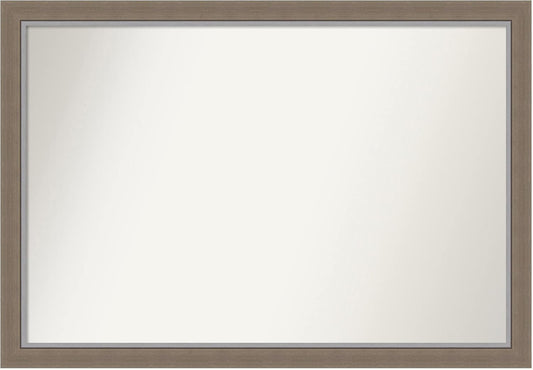 Amanti Art Black Bathroom Mirror for Over Sink, 26x38 Eva Black Silver Thin Rectangle Vanity Mirror, Large Modern Frame, Hangs Horizonally and Vertically, Bathroom Wall Decor, Non-Beveled Edge