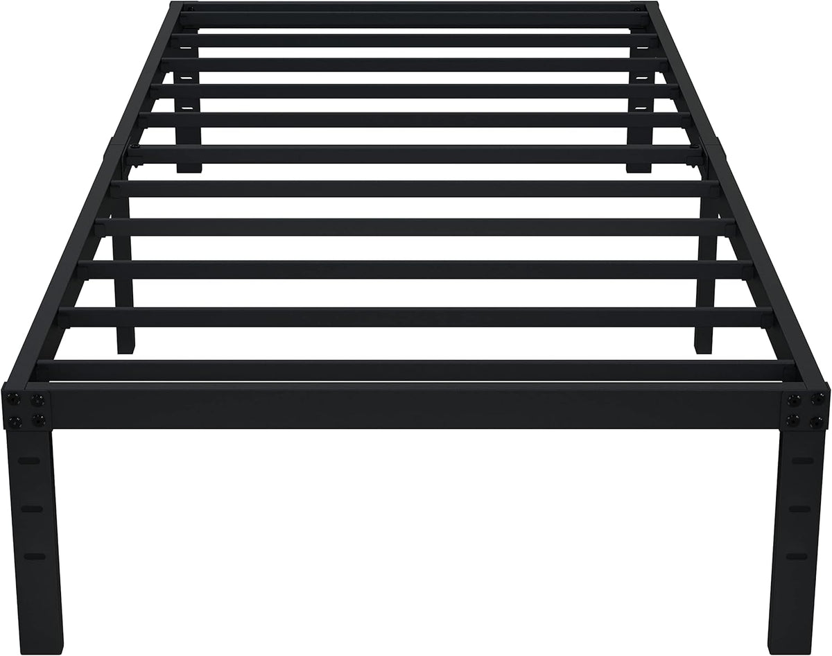 EMODA 14 Inch Twin XL Bed Frames No Box Spring Needed, Heavy Duty XL Twin Metal Platform Bed Frame, Noise Free, Easy Assembly, Black