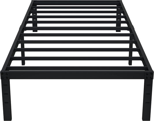 EMODA 14 Inch Twin XL Bed Frames No Box Spring Needed, Heavy Duty XL Twin Metal Platform Bed Frame, Noise Free, Easy Assembly, Black