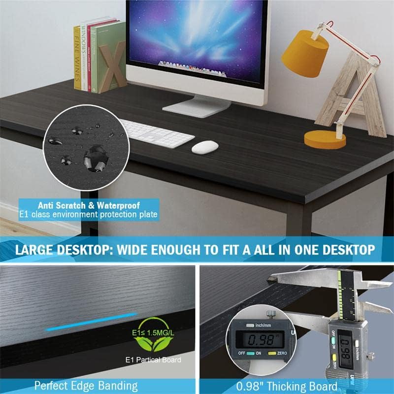 Tribesigns Computer Desk, 47 inch Modern Simple Office Desk Computer Table Study Writing Desk for Home Office, Black