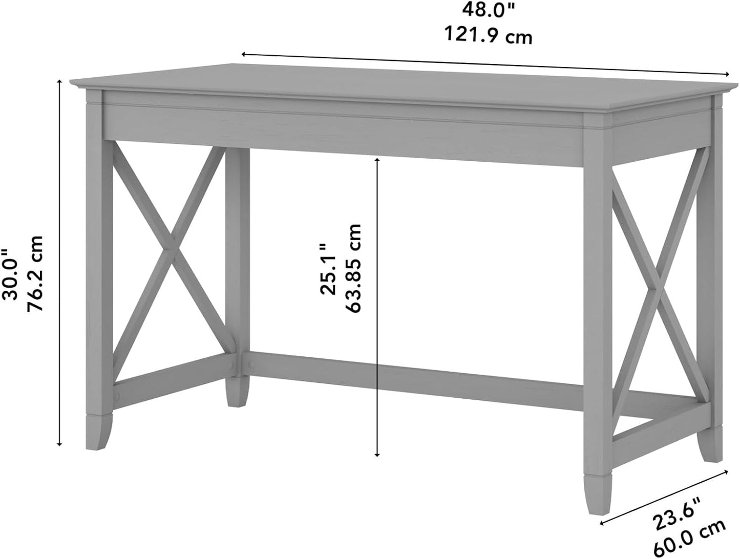 Bush Furniture Key West 48W Writing Desk in Cape Cod Gray