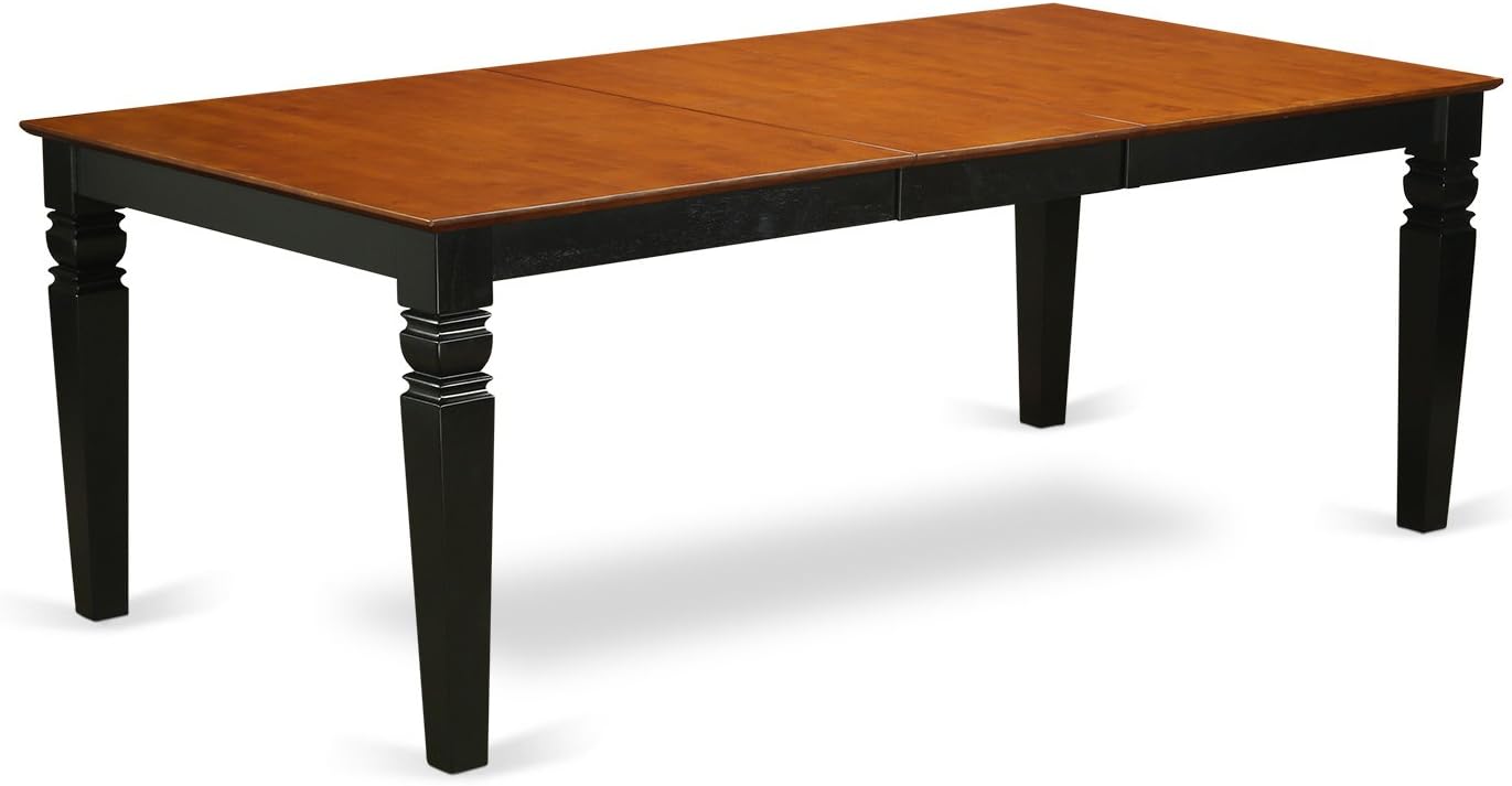 East West Furniture LGKE5-BCH-W 5 Piece Dining Room Furniture Set Includes a Rectangle Wooden Table with Butterfly Leaf and 4 Kitchen Dining Chairs, 42x84 Inch, Black & Cherry