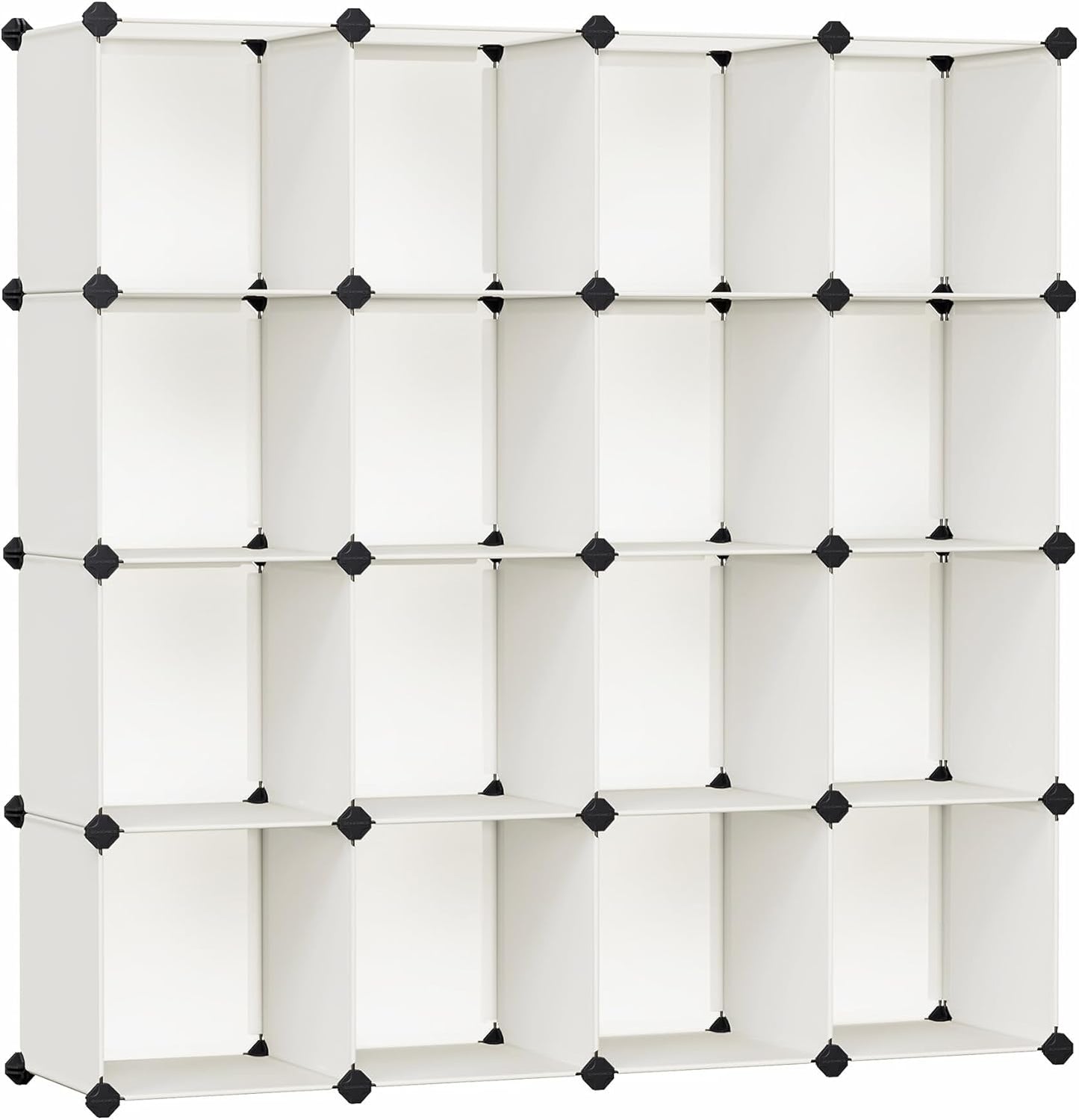 SONGMICS Cube Storage Organizer, Set of 16 Plastic Cubes, Closet Organizers and Storage, Room Organization, Bedroom Living Room, 12.2 x 48.4 x 48.4 Inches, Cream White ULPC442M01