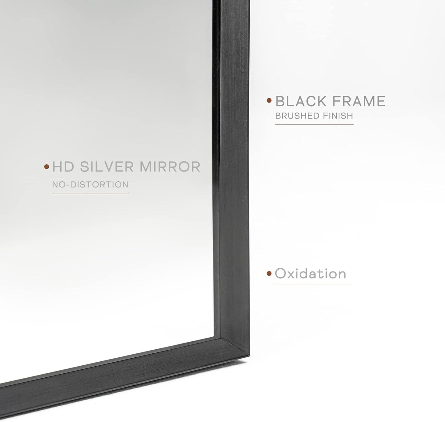Arched Wall Mirror for Bathroom, 24"x36" Black Modern Metal Frame for Entryway Living Room Bedroom Wall Decor