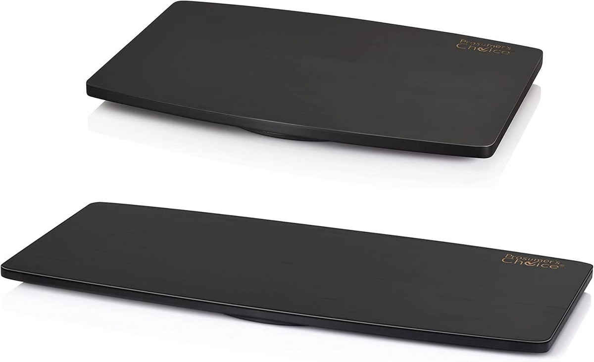 Prosumer's Choice Natural Bamboo TV Swivel Stand for LED/LCD TV, 31 & 21 inch Base Surface Black