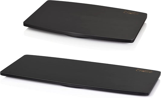 Prosumer's Choice Natural Bamboo TV Swivel Stand for LED/LCD TV, 31 & 21 inch Base Surface Black