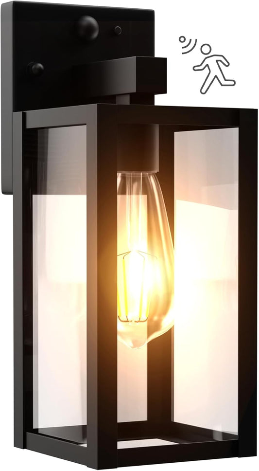 Dawn to Dusk Outdoor Sensor Motion Sensor Light Fixture Waterproof Porch Lights Anti-Rust Exterior Wall Mount Light Outdoor Wall Lantern for Patio Front Door Garage
