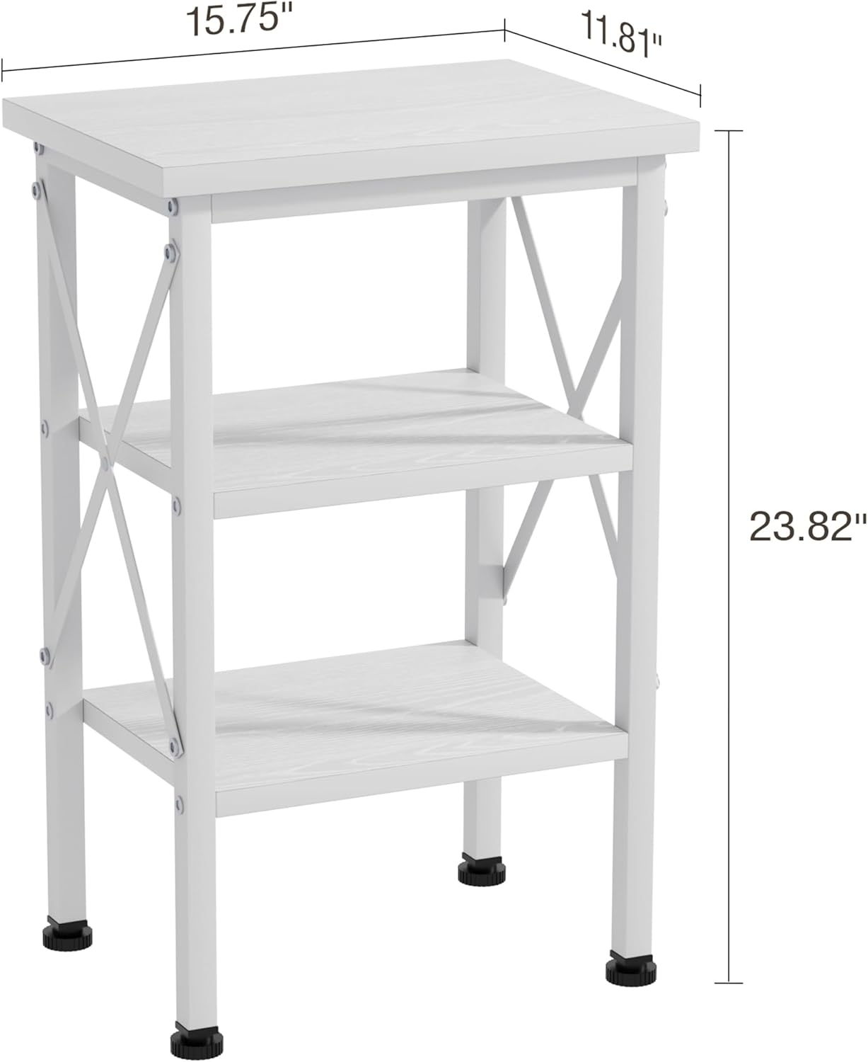 VECELO Modern Nightstands X-Design Side End Table Night Stand with Storage Shelf for Bedroom,Living Room,
