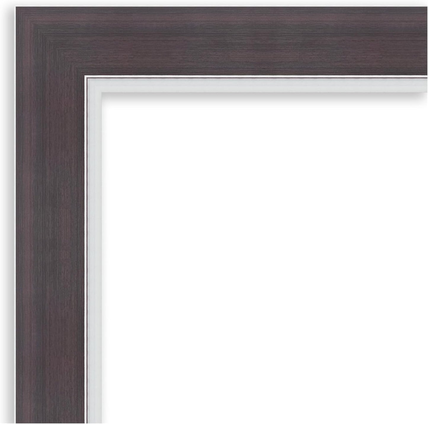 Amanti Art Brown Wall Mirror 30x24 Ellie Brown Silver Rectangle Bathroom Mirror for Wall Decor Living Room, Medium Modern Frame, Hangs Horizonally and Vertically, Bathroom Decor, Beveled Edge