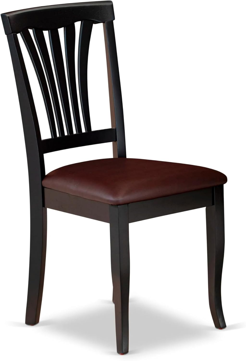 East West Furniture ANAV5-BLK-LC 5 Piece Dinette Set for 4 Includes a Round Kitchen Table with Pedestal and 4 Faux Leather Dining Room Chairs, 36x36 Inch, Black & Cherry