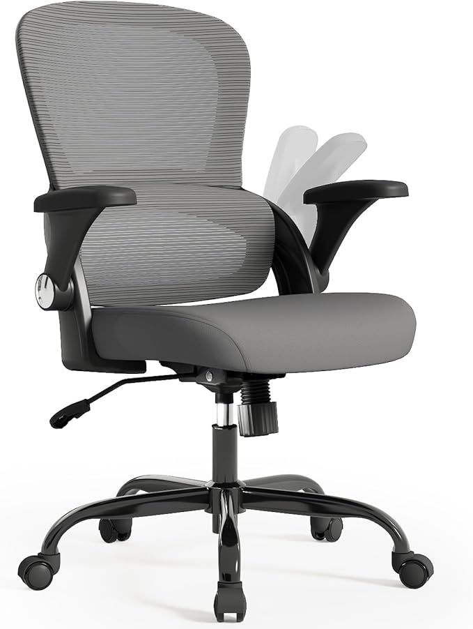 TRALT Office Chair - Ergonomic Office Chair with Back Support, Home Office Desk Chairs, 330lbs Wide Seat Big and Tall Office Chairs, Comfy Desk Chair for Work, Study, Office, Gaming (Black Grey)