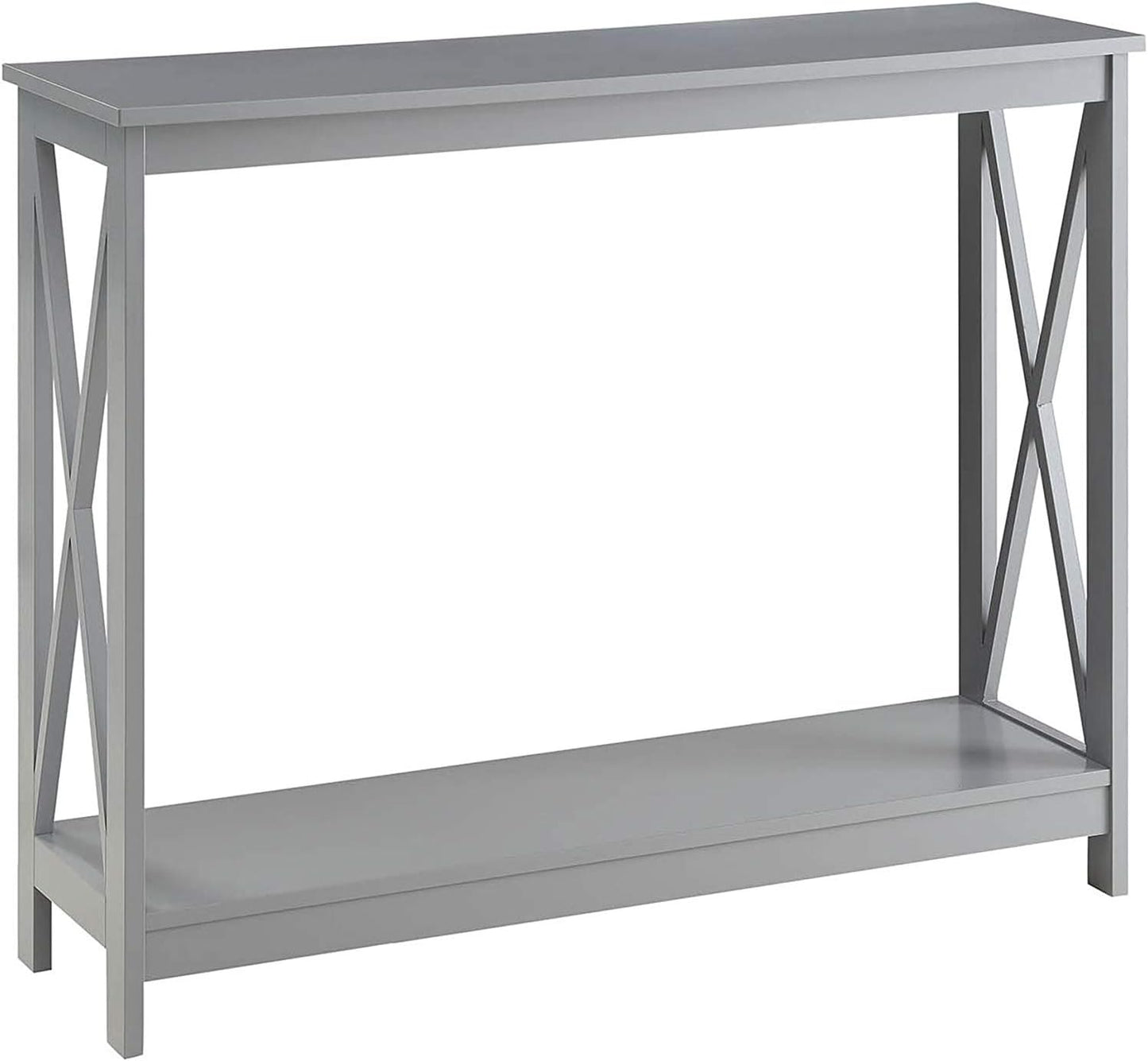 Convenience Concepts Oxford Console Table 39.5" - Sofa Table with Storage Shelf, Transitional Entryway Hall Table for Living Room and Bedroom, Display Foyer Table, Gray