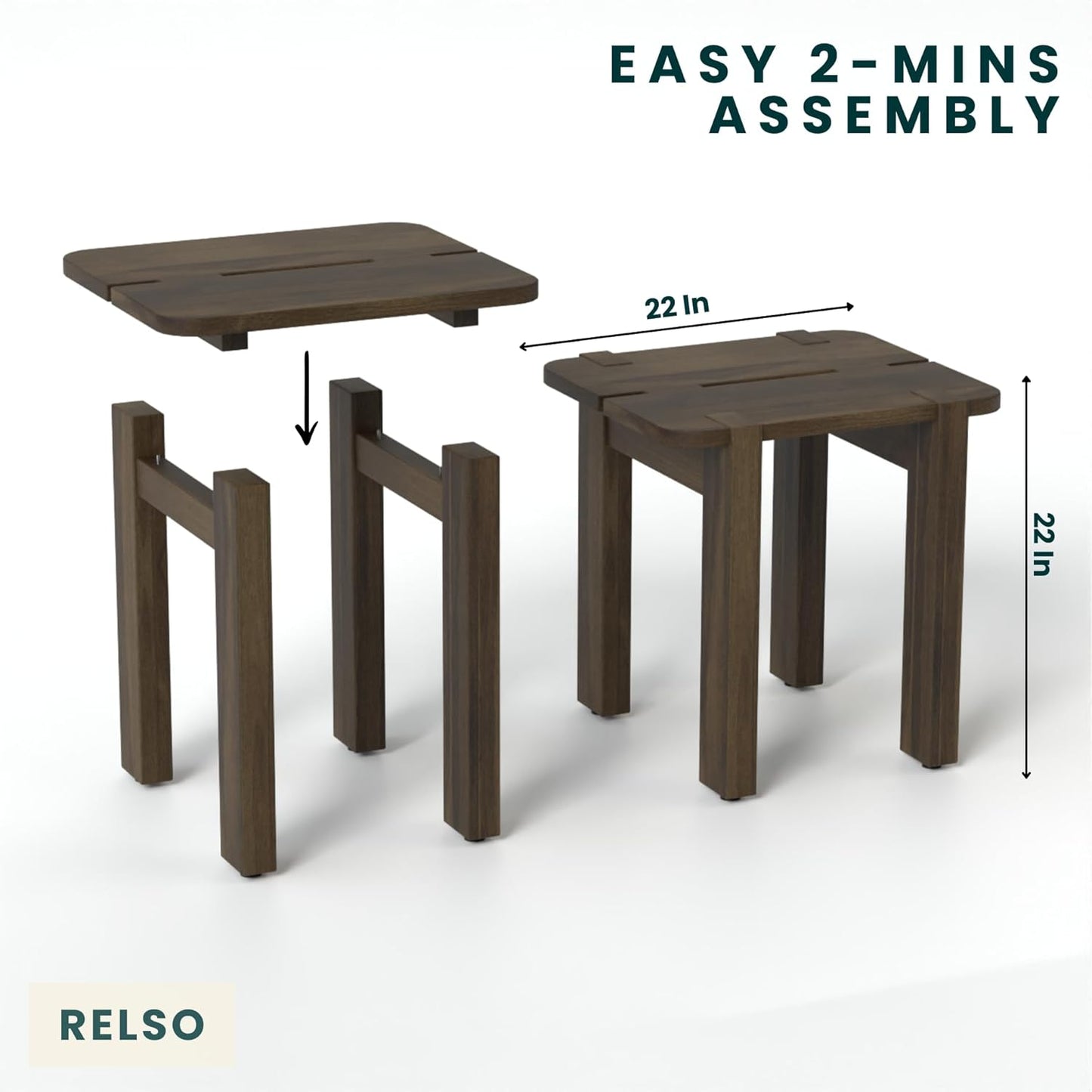 Mocha Mango Wood Accent Table - Handcrafted Coffee Finish Side Table for Living Room, Bedroom, Entryway, Patio, Pool | Small Sofa Shelf, Plant Stand, Nightstand | Outdoor & Indoor use | Easy Assembly