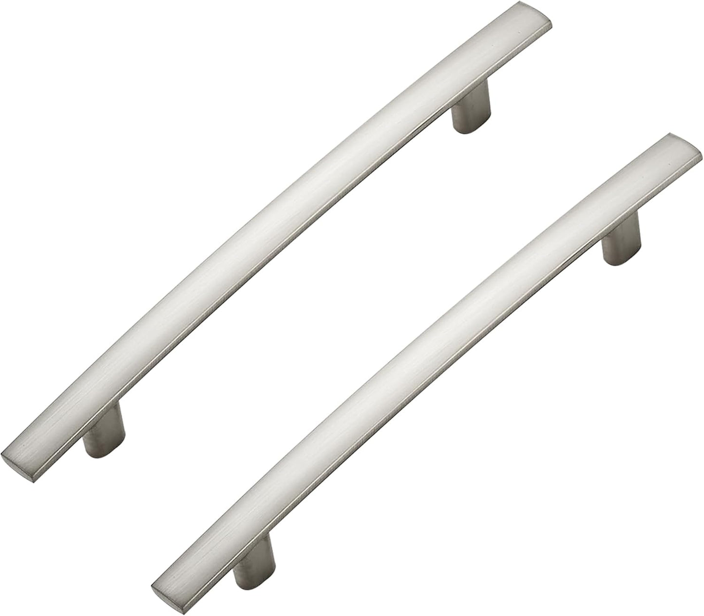 30 Pack Cabinet Handles 5" Hole Center - Curved Cabinet Pulls Brushed Nickel Drawer Pulls for Kitchen Cupboard Solid Hardware for Dresser Drawer Arch Hardware