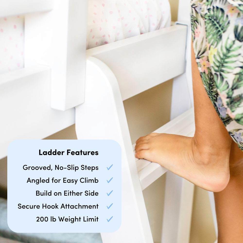 Max & Lily Bunk Bed Twin over Twin, Solid Wood Bunk Bed Frame with Ladder for Kids, 14" Safety Guardrails, Easy Assembly, No Box Spring Needed, Pecan