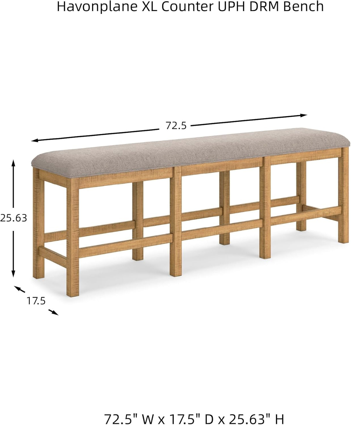 Signature Design by Ashley Havonplane 72" Counter Height Dining Bench, Brown