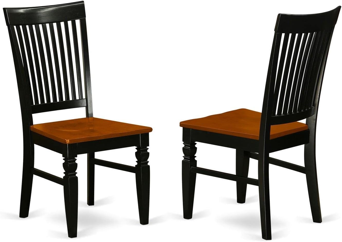 East West Furniture DLWE3-BCH-W 3 Piece Kitchen Table & Chairs Set Contains a Round Dining Table with Dropleaf and 2 Dining Room Chairs, 42x42 Inch, Black & Cherry
