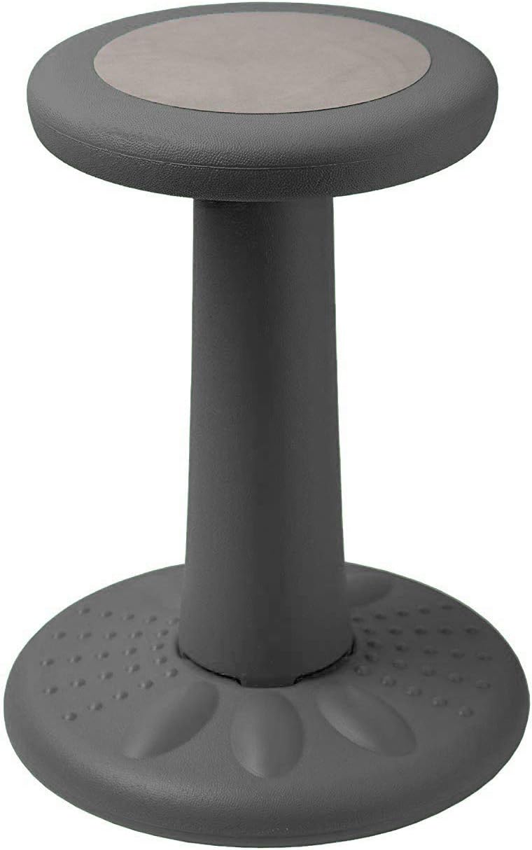 ActiveChairs Kids Wobble Stool, Flexible Classroom Seating Improves Focus, Posture & Helps ADHD/ADD. Get The Wiggles Out Active Fidget Desk Chairs, Pre-Teen 17.75" Chair, Ages 7-12, Grey
