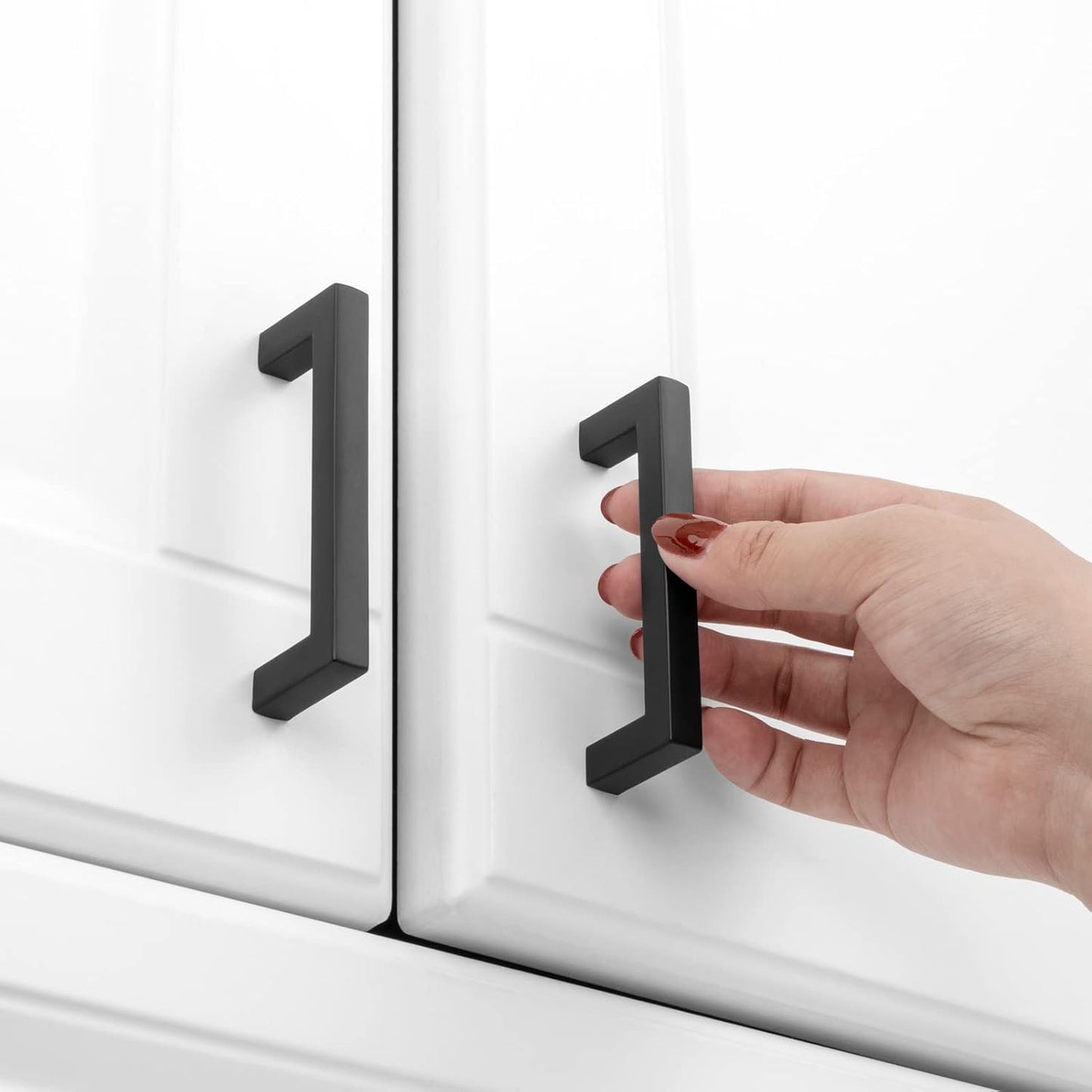 KOOFIZO 30-Pack Solid Square Bar Cabinet Handle - Black Furniture Pull, 3 Inch/76mm Screwhole Distance for Kitchen Cupboard Door, Bedroom Dresser Drawer, Bathroom Wardrobe Hardware