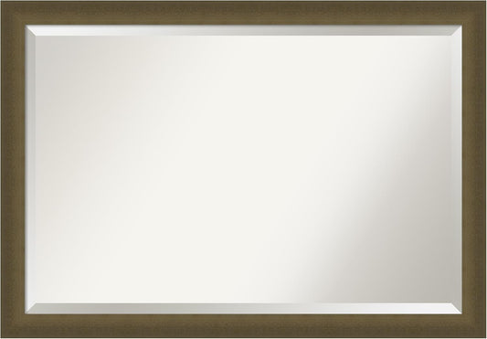 Amanti Art Bronze Bathroom Mirror for Over Sink, 28x40 Blaine Light Bronze Narrow Rectangle Vanity Mirror, Large Modern Contemporary Frame, Hangs Horizonally and Vertically, Bathroom Wall Decor