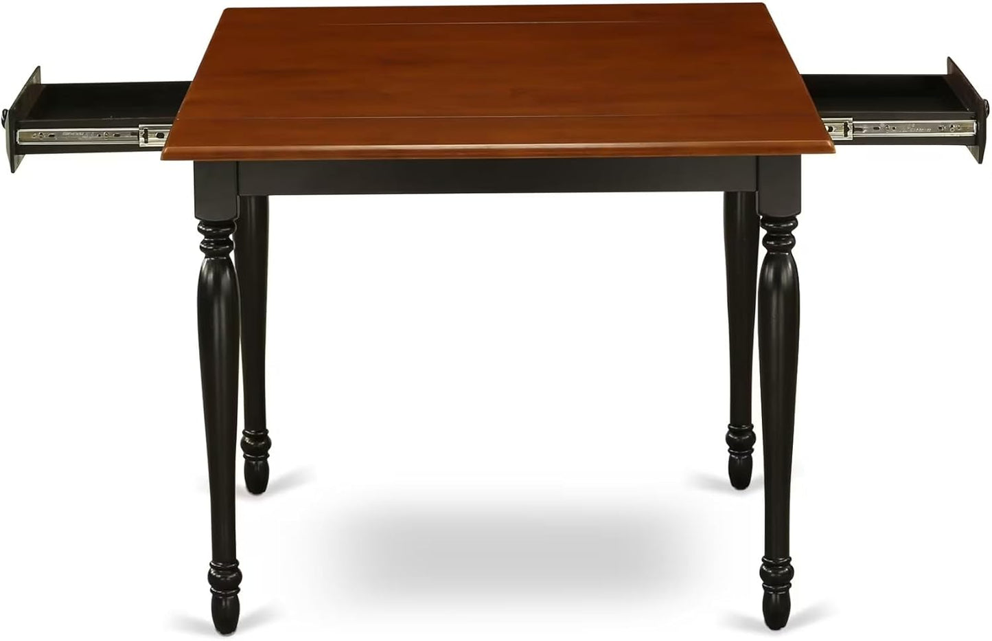 East West Furniture MZNI3-BCH-W 3 Piece Dining Table Set for Small Spaces Contains a Rectangle Dining Room Table with Dropleaf and 2 Wood Seat Chairs, 36x54 Inch, Black & Cherry