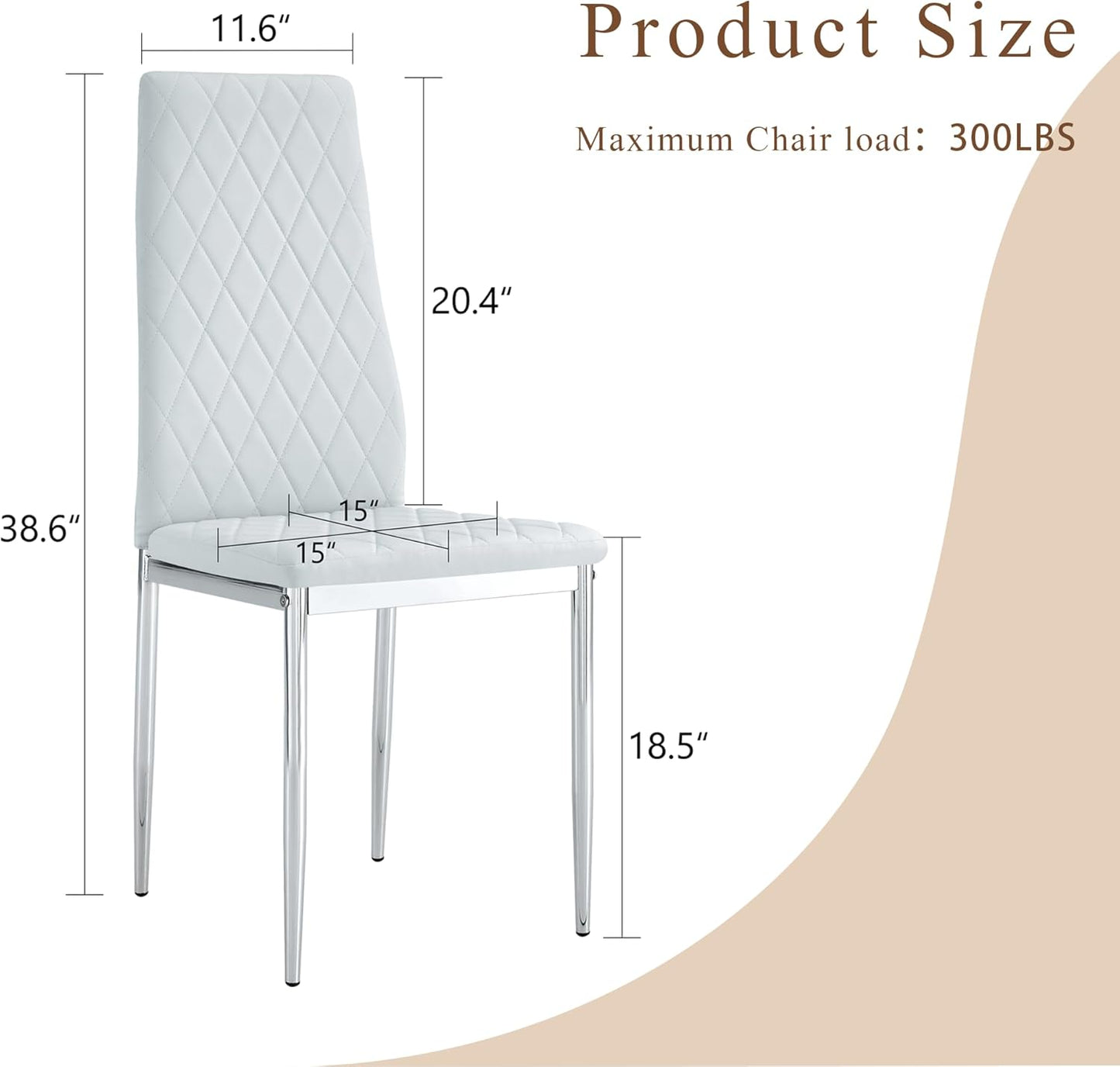 JT Modern Minimalist Dining Chair Fireproof Leather Sprayed Metal Pipe Diamond Grid Pattern Restaurant Home Conference Chair Set of 4 Or 6 (6, Gray Brown)