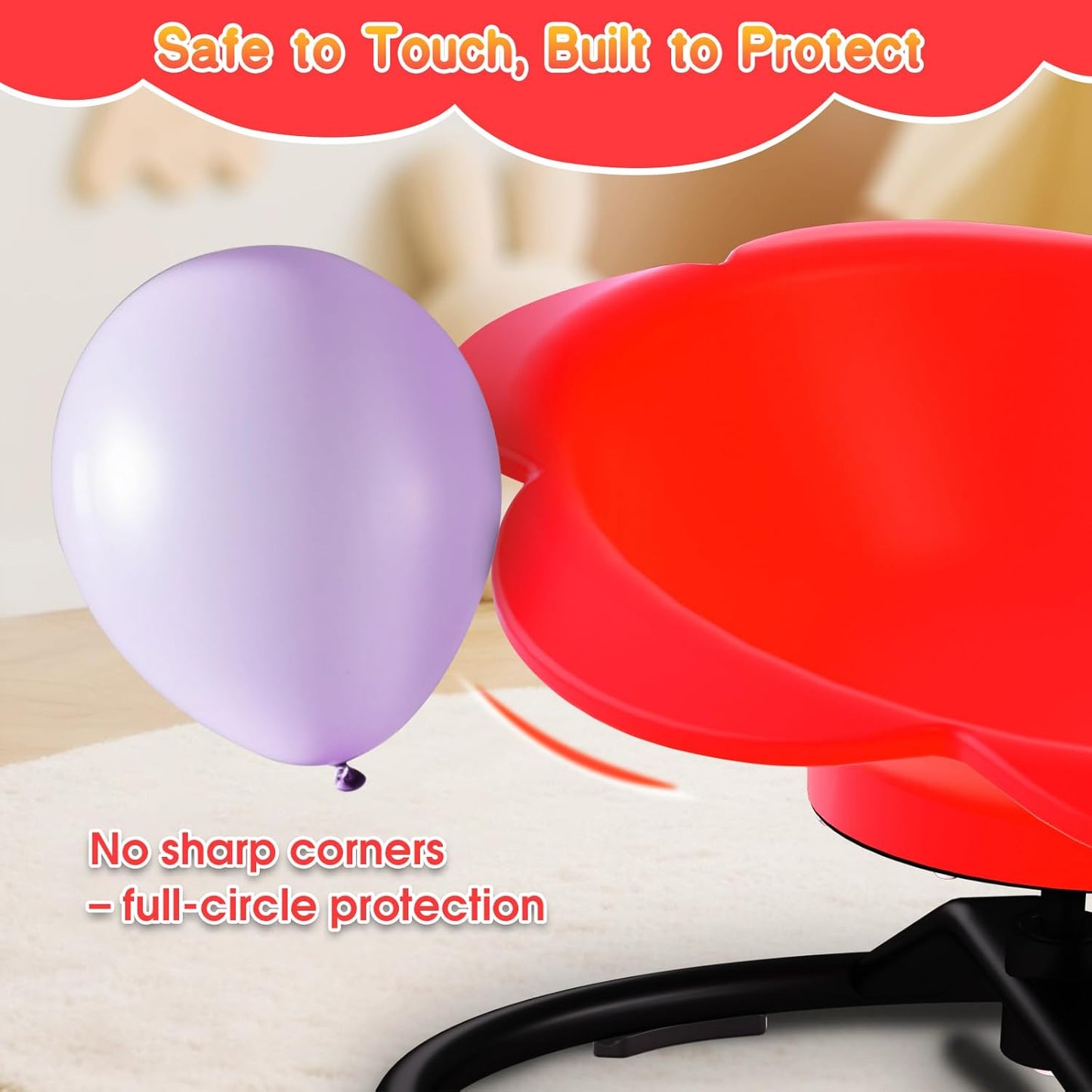 Lucky Flower Spinning Chair for Autism Kids, Sensory Swivel Chair Training Body Coordination, Sit and Spin Autism & ADHD Sensory Toys for Kids, Sensory Products Toys for Ages 3+ (Red)