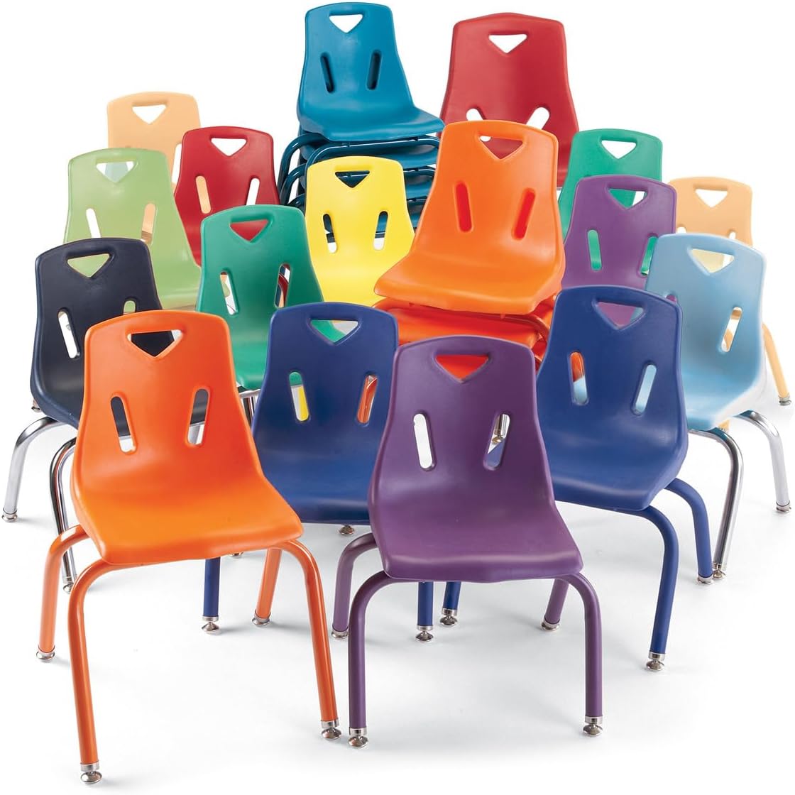 Jonti-Craft Berries 8148JC1005 Stacking Chair with Chrome-Plated Legs, 18" Height, Teal