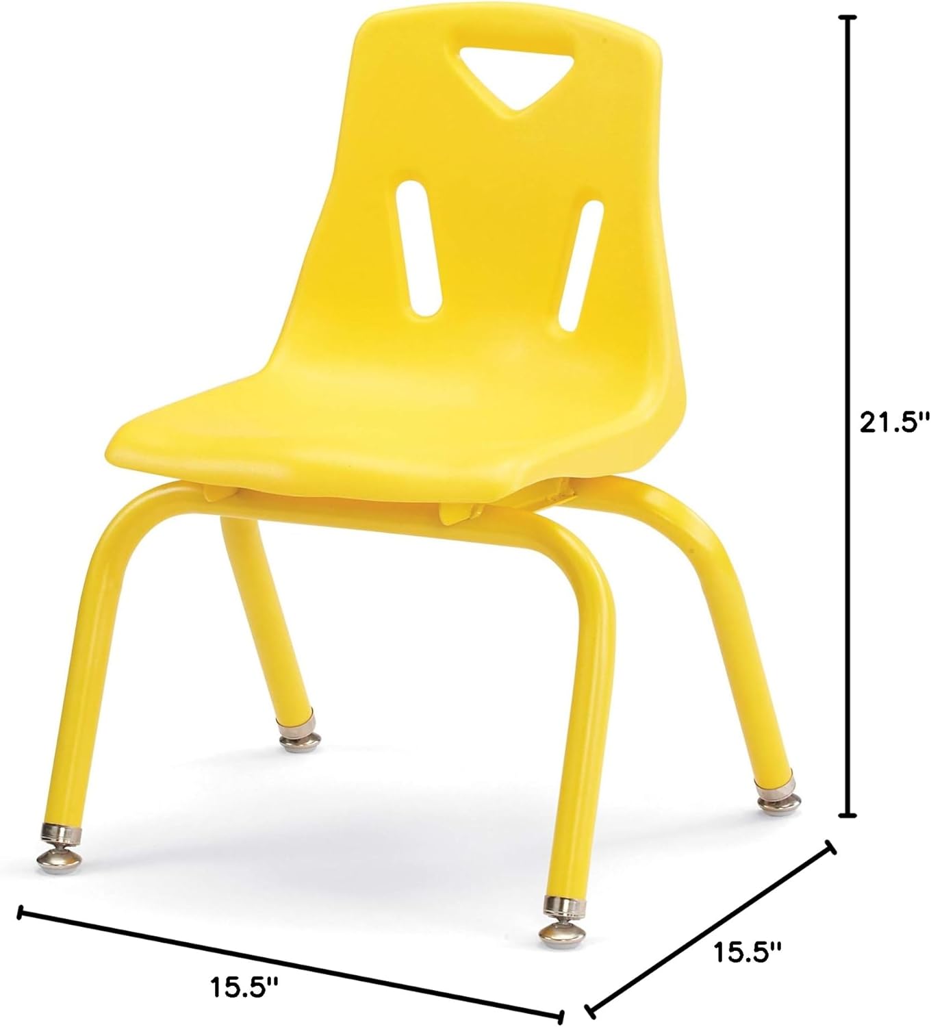 Berries Jonti-Craft 8122JC6007 Stacking Chairs with Powder-Coated Legs, 12" Height, Yellow, Pack of 6