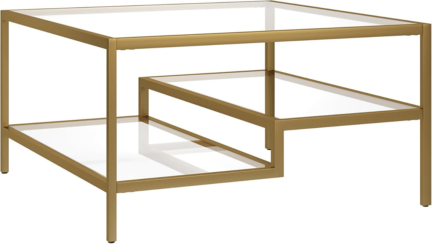 Henn&Hart Lovett Coffee Table, 20" Wide, Gold