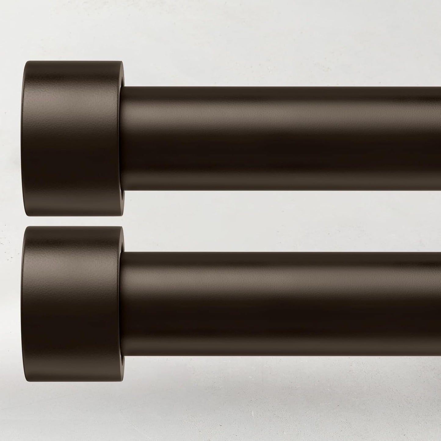 2 Pack Curtain Rods for Windows 72 to 144 Inch, 1 Inch Bronze Curtain Rods Set, Adjustable Heavy Duty Curtain Rod, Outdoor Curtain Rods for Patio Bedroom, Drapery Rods with End Cap, Size 32"- 150"