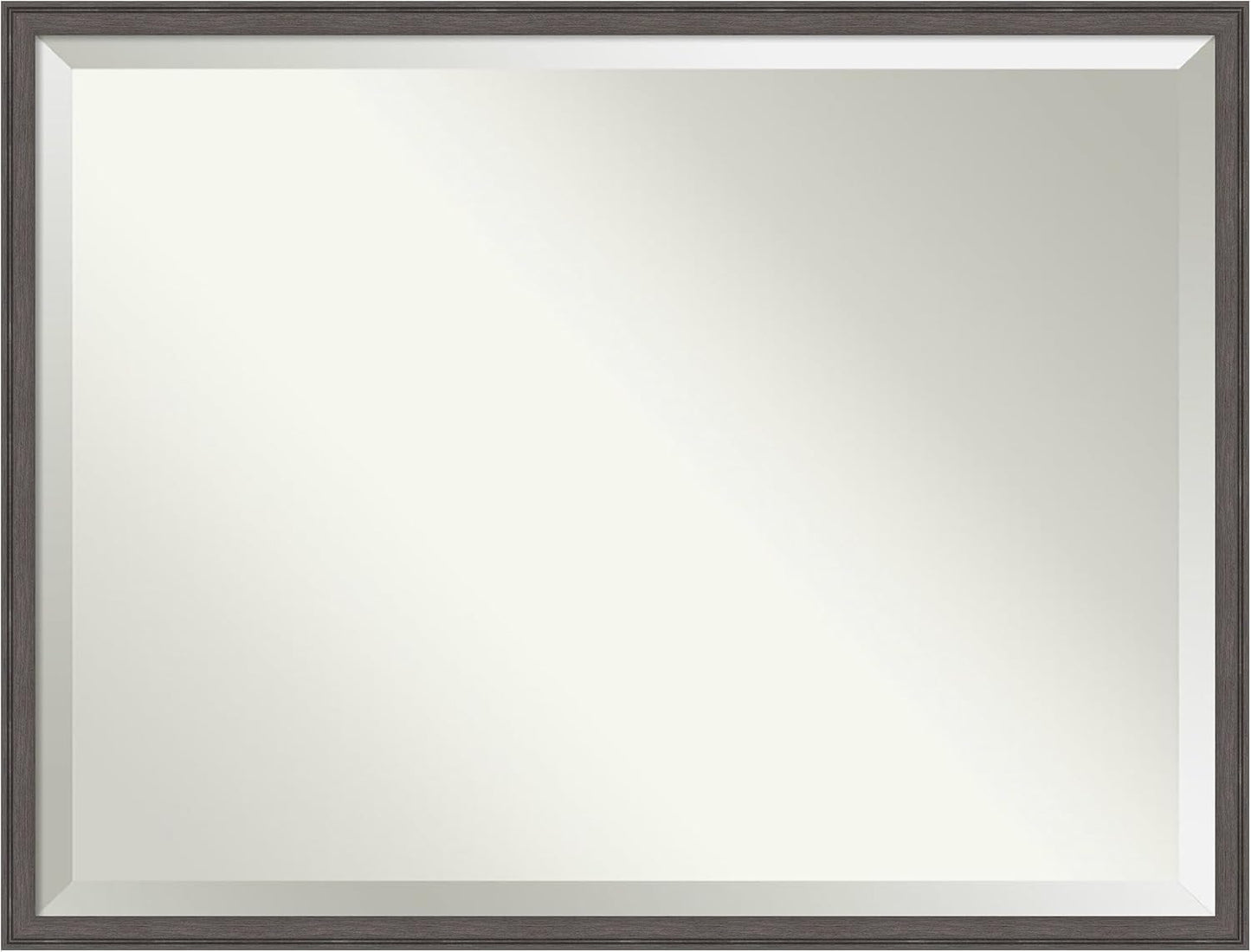 Amanti Art Silver Bathroom Mirror for Over Sink, 32x42 Florence Pewter Rectangle Vanity Mirror, X-Large Casual Frame, Hangs Horizonally and Vertically, Bathroom Wall Decor, Beveled Edge from WI, USA