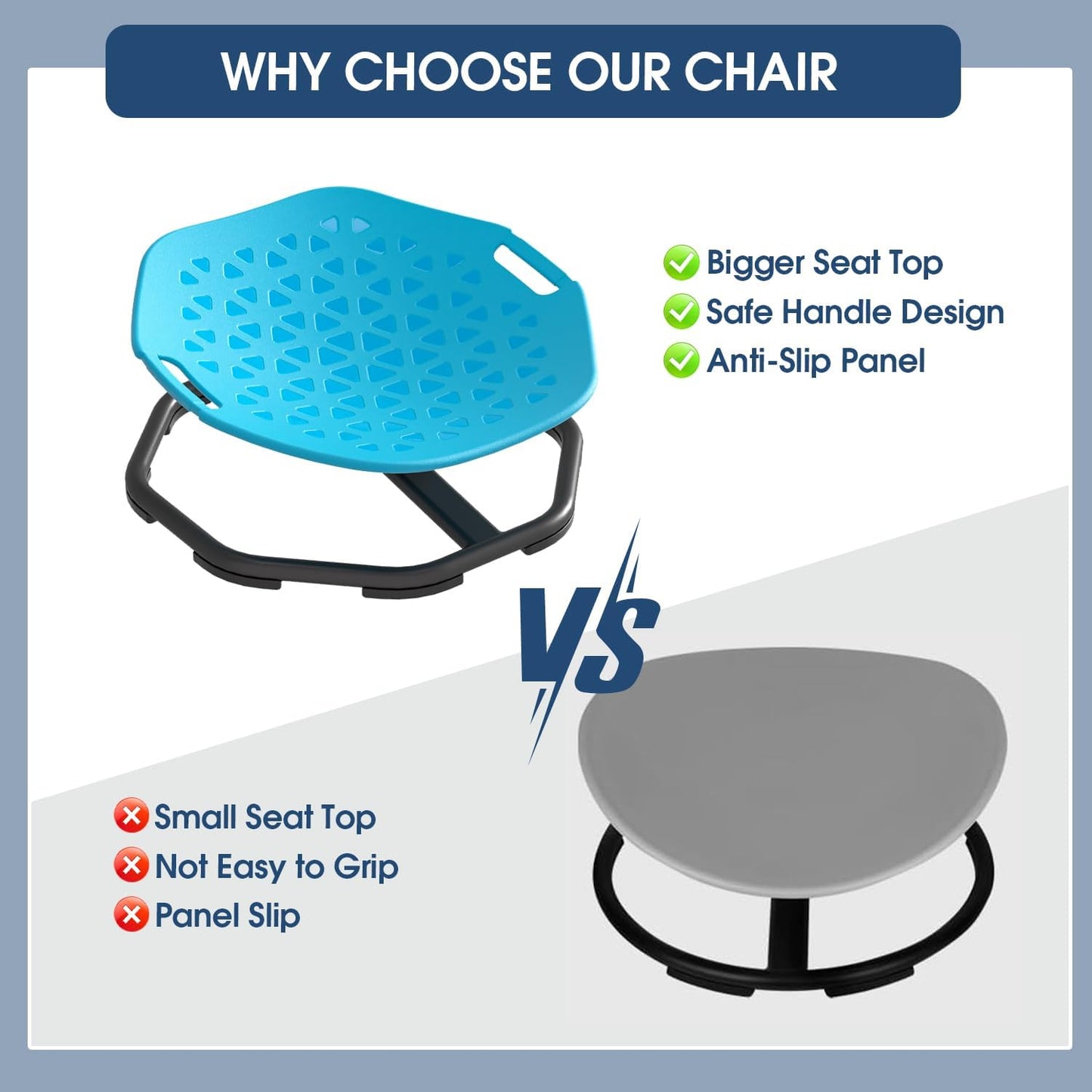 Sensory Spinning Chair for Autistic Kids,Upgraded Swivel Chair for Kids with Handles, Improves Focus and Balance, Ideal for Indoor and Outdoor Play Equipment (Safety Belt Included)