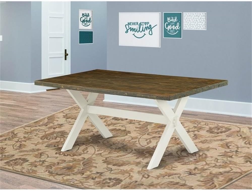 East West Furniture XT077 X-Style Modern Dining Table - a Rectangle Wooden Table Top with Stylish Legs, 40x72 Inch, Multi-Color