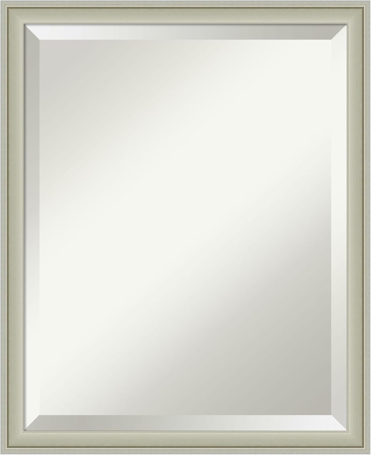 Amanti Art Silver Bathroom Mirror for Over Sink, 22x18 Florence Silver Rectangle Vanity Mirror, Small Casual Frame, Hangs Horizonally and Vertically, Bathroom Wall Decor, Beveled Edge from WI, USA