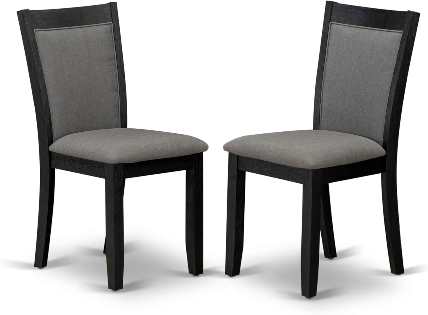 East West Furniture X627MZ650-5 5 Piece Dinette Set Includes a Rectangle Dining Room Table with X-Legs and 4 Dark Gotham Grey Linen Fabric Upholstered Chairs, 40x72 Inch, Multi-Color