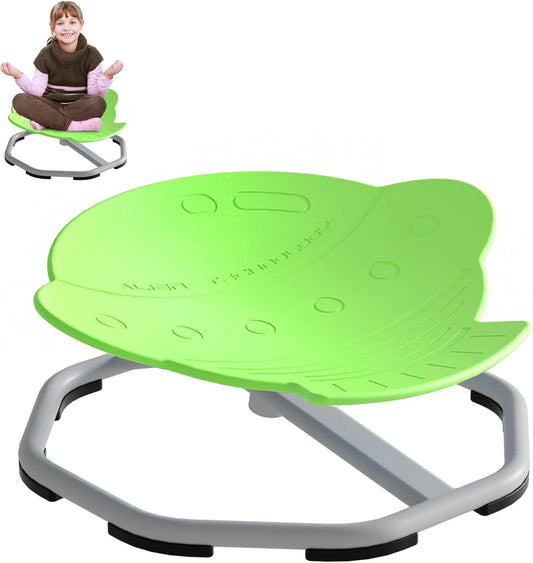 Spinning Chair for Autistic Kids, Non-Slip Sensory Spinning Chair, Sit and Spin Autism Toys Training Body Coordination (Green)