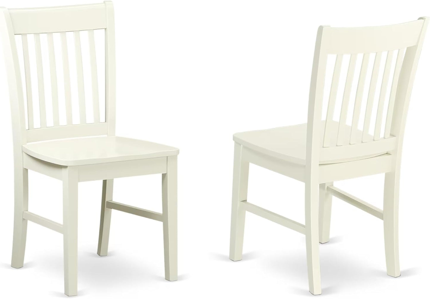 East West Furniture HBNF3-LWH-W 3 Piece Dining Room Furniture Set Contains a Round Kitchen Table with Pedestal and 2 Dining Chairs, 42x42 Inch, Linen White