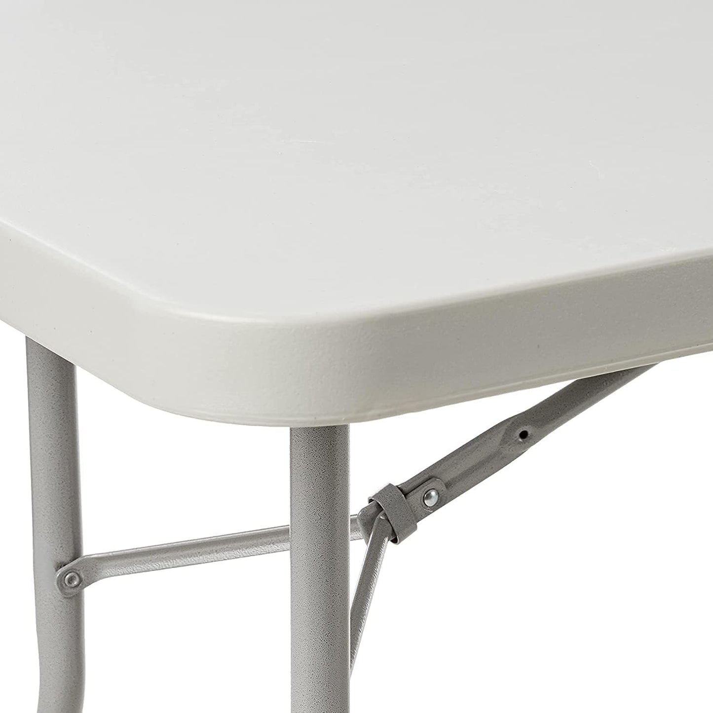 Office Star Resin Multipurpose Rectangle Folding Table for Indoor or Outdoor Use, 6 Feet Light Gray