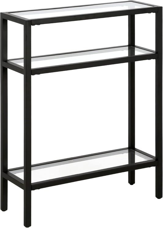 Henn&Hart 22" Wide Rectangular Console Table in Blackened Bronze, Entryway Table, Accent Table for Living Room, Hallway