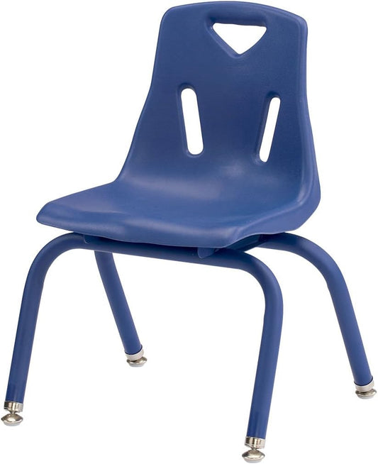 Berries Jonti-Craft 8120JC6003 Stacking Chairs with Powder-Coated Legs, 10" Height, Blue, Pack of 6