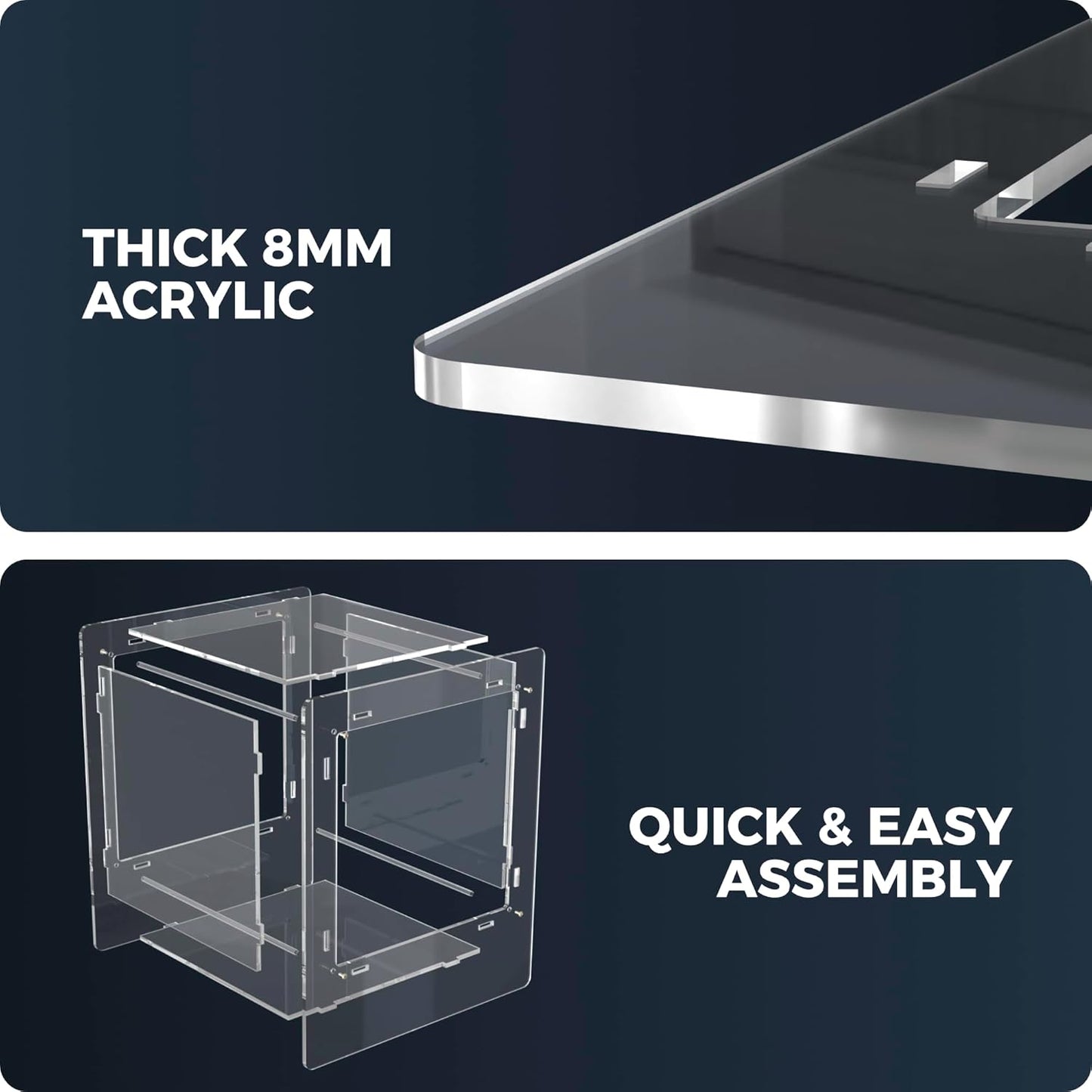 Clear Acrylic Night Stand, 22" Bed Side Table, Clear Acrylic Nightstand Table for Home Decor, Modern Bedroom Night Stand with Open Storage Perfect for Skincare Bags Collectible Figures & Books