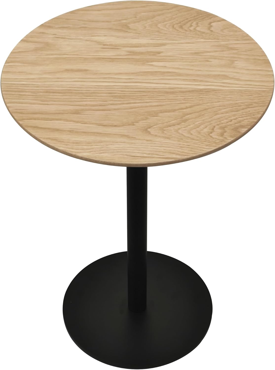 Get Set Style Drink Table, Round End Table, Side Table, Modern Pedestal Table with Metal Base, Small Accent Table for Sofa Couch/Chair, Living Room, Bedroom, Dorm, Patio (Natural)