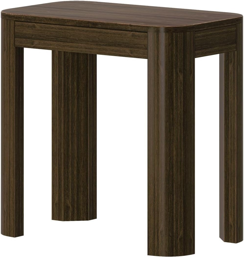 Plank+Beam Modern Rounded Rectangular Side Table, Solid Wood End Table for Living Room, 25in, Walnut